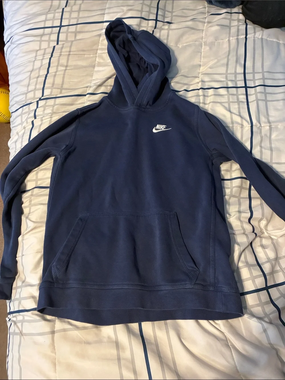 Youth XL Nike Dark Blue Hoodie with White Logo